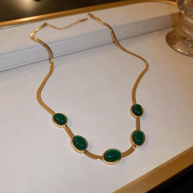 Crystal Pendant Necklace With Bracelet